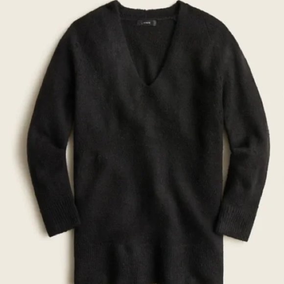 NWT - S-J.Crew Stretch-wool V-neck tunic sweater